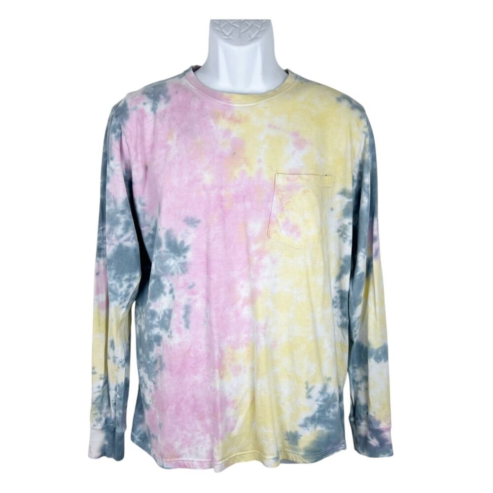 Southern Spirit Long Sleeve Shirt Men Large Pastel Pullover Tiedye Cotton Casual